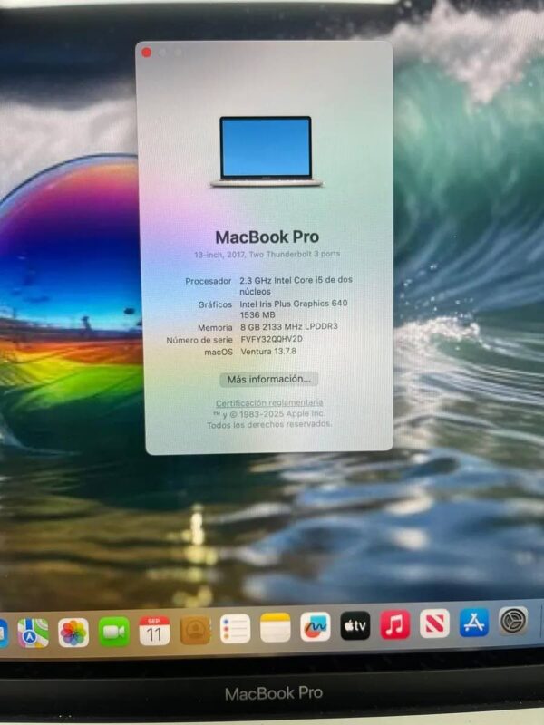 Macbook Pro Mid 2017 13.3 8gb Ram - 256gb Ssd Intel Core I5 Plateado - Image 3