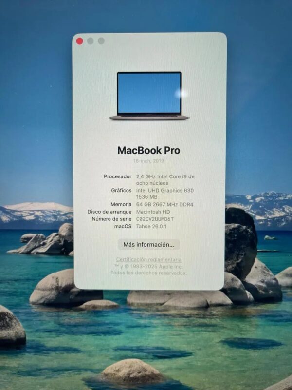 SUPER Apple Macbook Pro A2141 I9 9th Gen 64gb Ram 2tb Ssd 4 Video Gris Espacial - Image 2