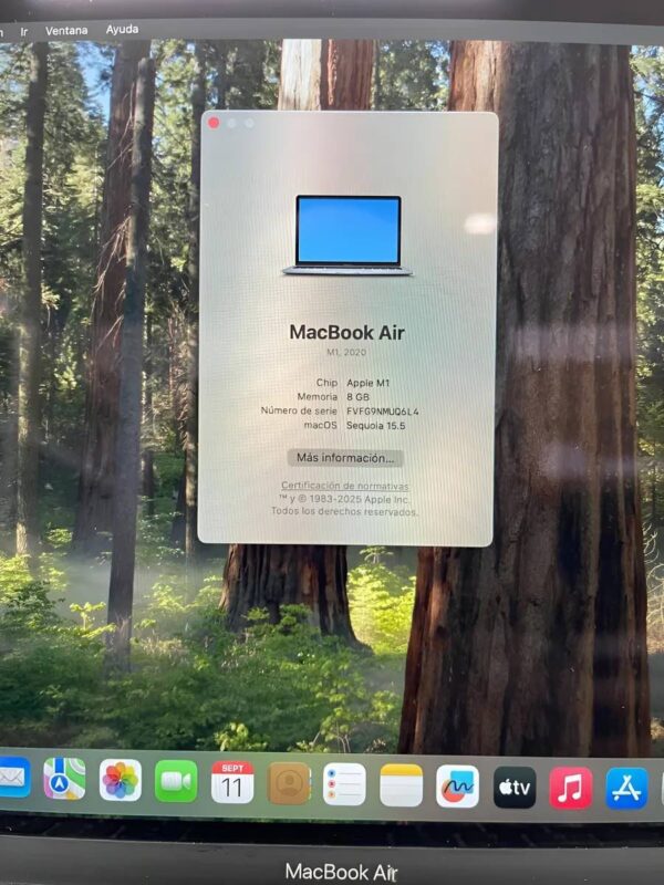 Apple Macbook Air M1 2020 8gb Ram 256gb Ssd Retina Pro Gris Espacial - Image 5