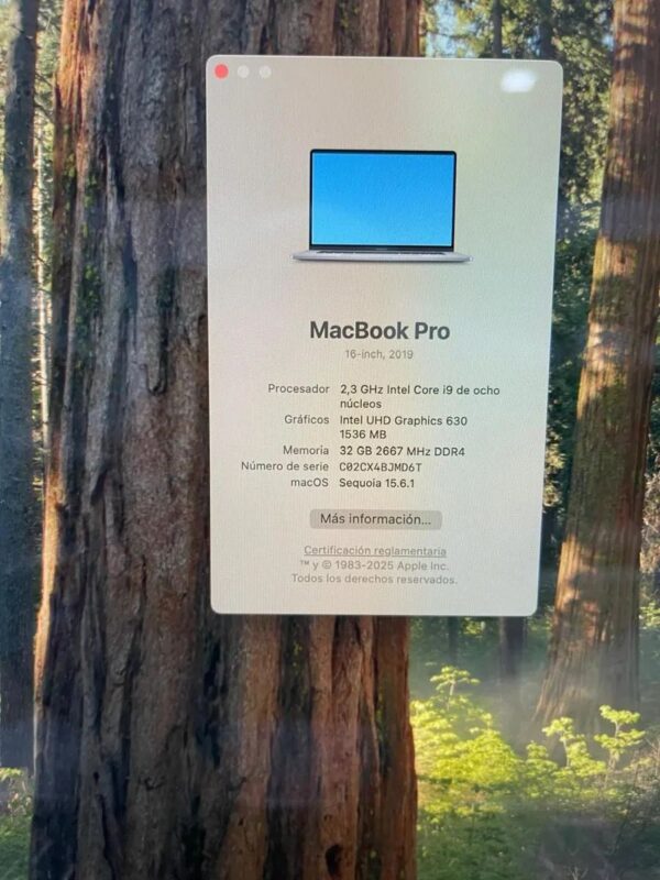 Super equipaso Macbook Pro A2141 I9 32gb Ram 2tb Ssd 8 Video Super Oferta Gris Espaciel - Image 2