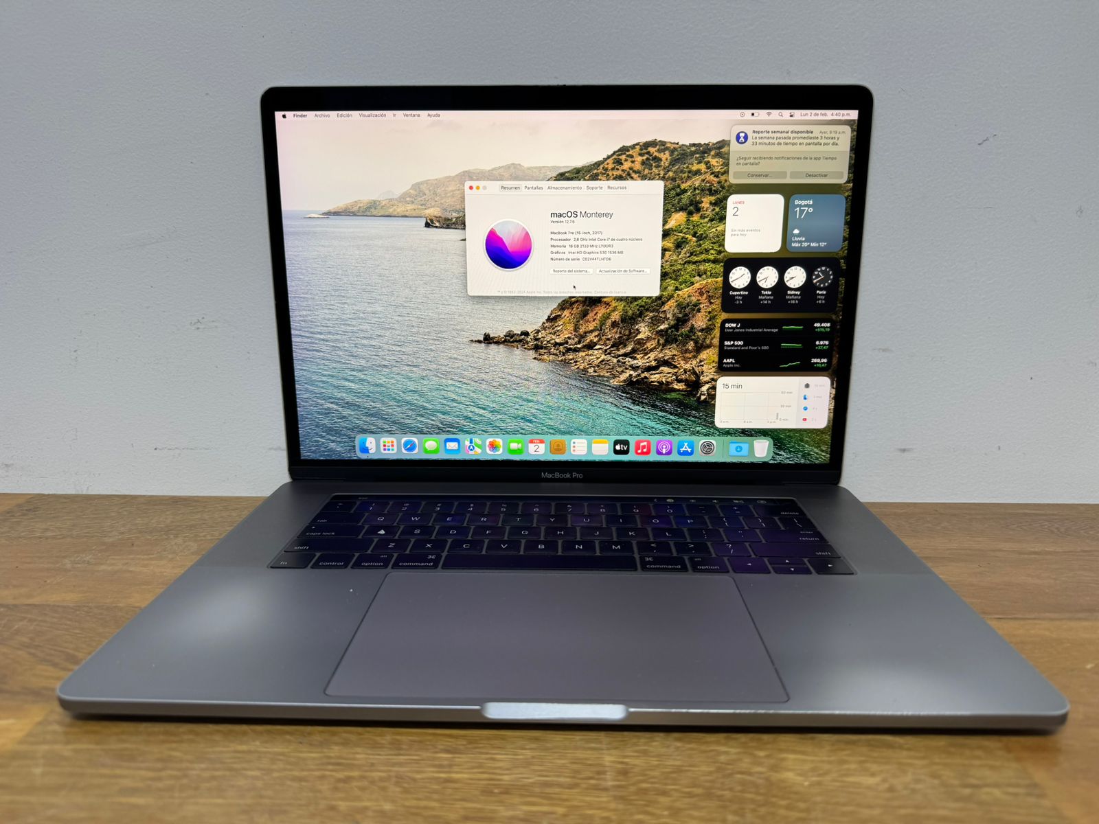 Espectacular Macbookpro Core I7, 16gb, 256ssd De 16 Inch
