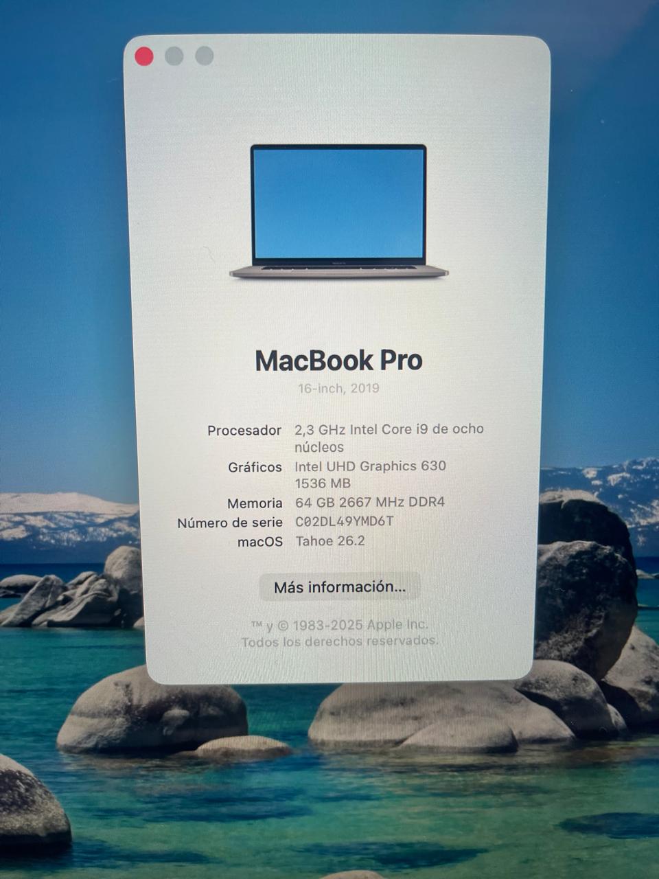 Alto rendimiento MacbookPro SSD 4TB 64GB Ram 2019 16-INCH video 8GB - Image 2