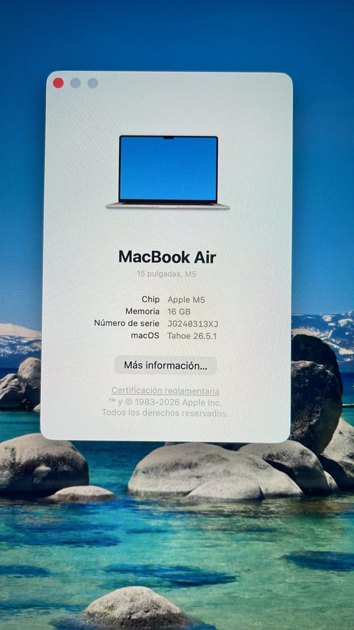 Apple Macbook Air M5 16 Ram Ssd 512 Nuevo Caja Abierta garantia Apple 10/08/2027 - Image 2