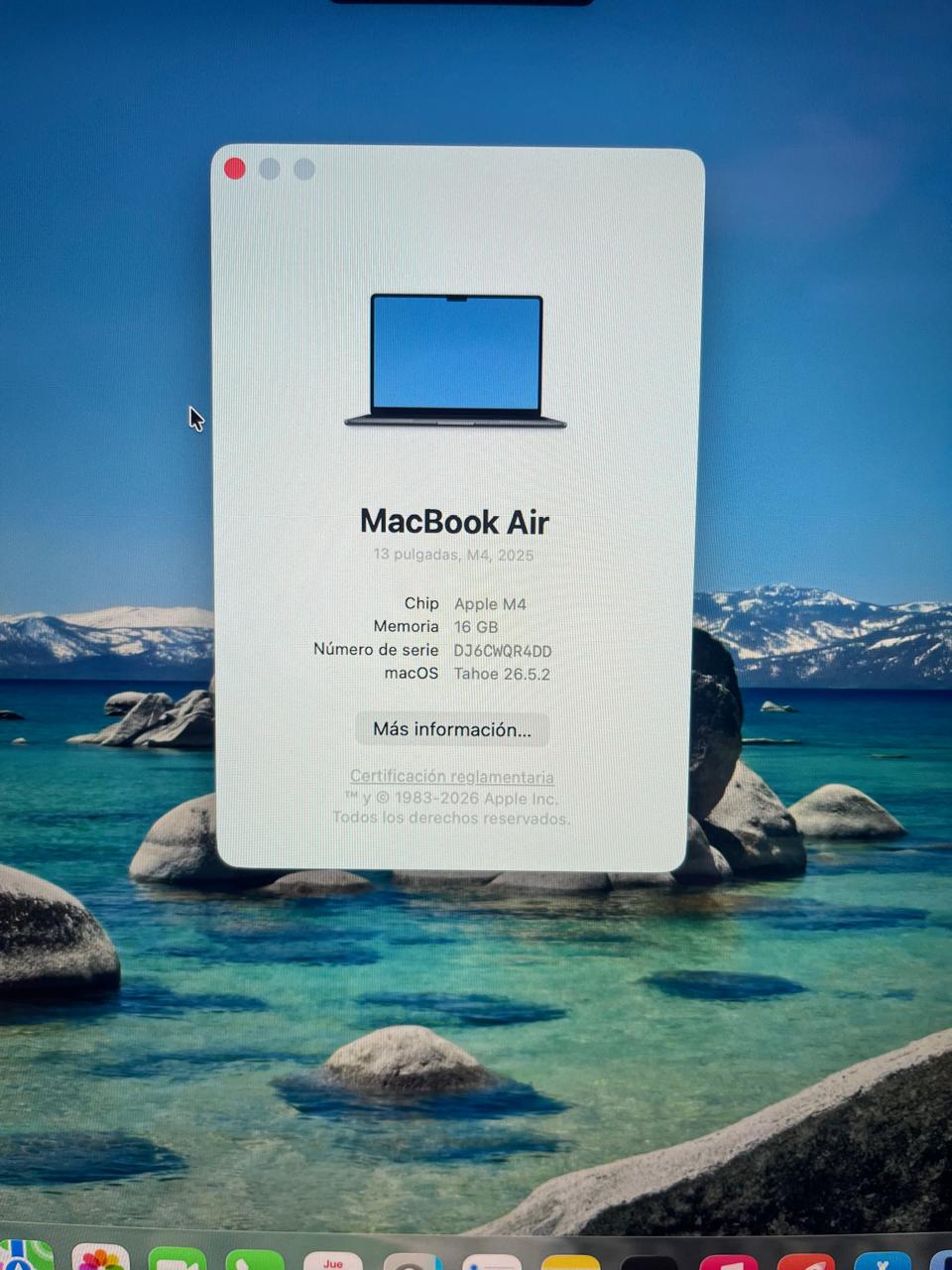 Apple Macbook Air M4 2025 13,6 16gb 512gb Celeste Muy Bueno - Image 3